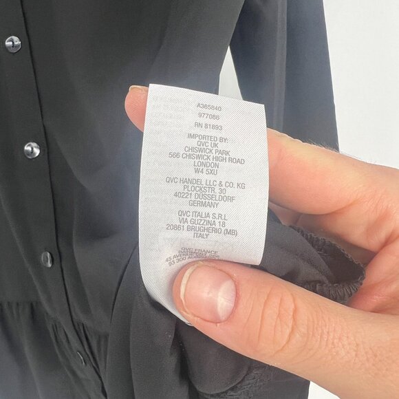 LOGO Stretch Woven Button Front Blouse Sz M - Picture 11 of 11